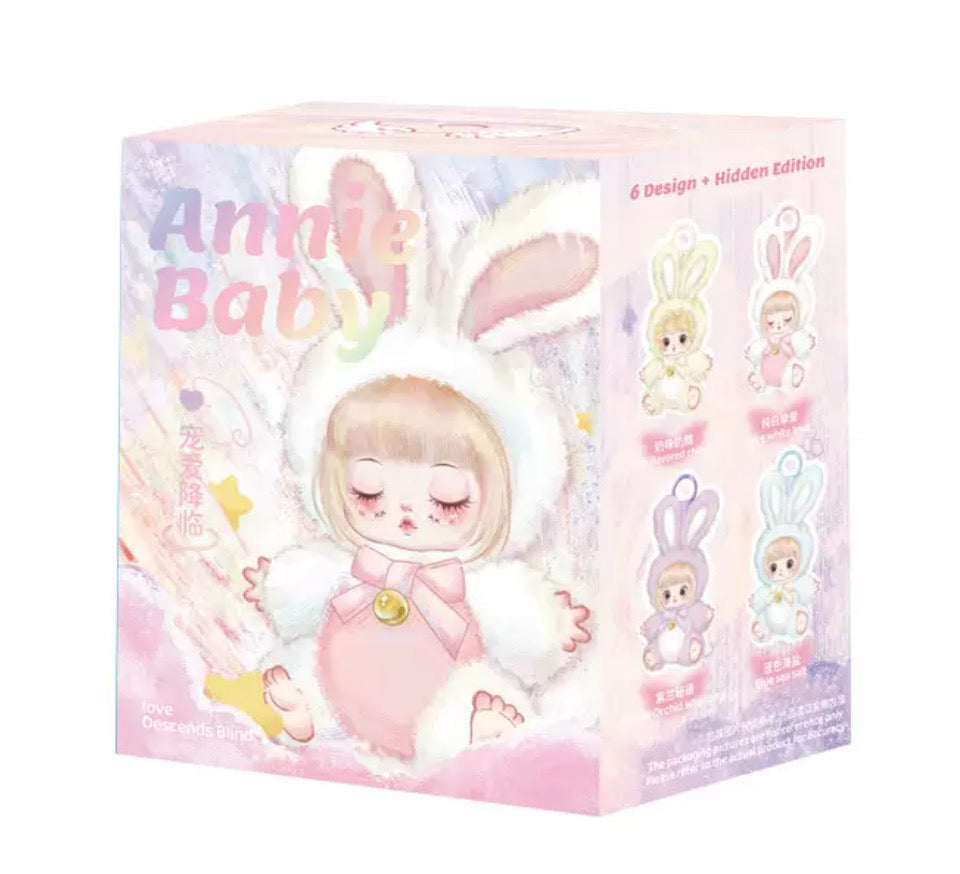 Annie Baby Rabbit Blind Box, 6 Design Collection with Hidden Edition, Doll with Bell